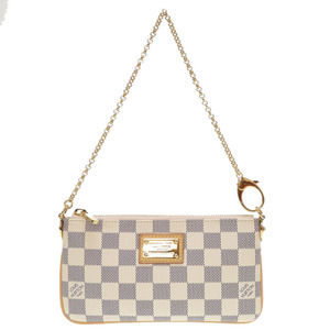 Louis Vuitton Damier Azur Pochette Mila MM Accessory Pouch white